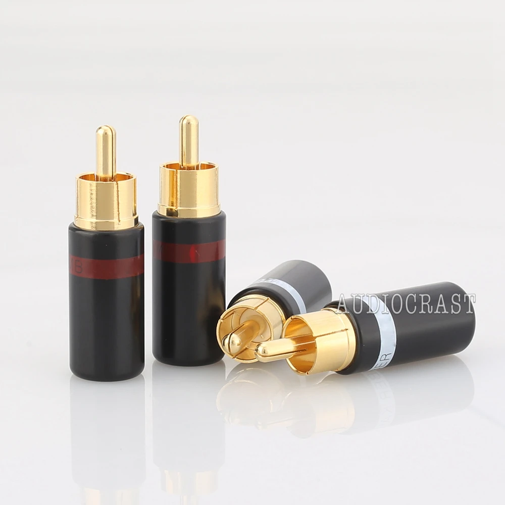 Hifi 4pcs gold plated Rca plug audio AMP interconnect rca plug Socket connector