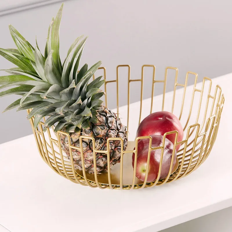 

Nordic Soft Outfit Decoration Ing Style Iron Fashion Fruit Basket Creative Minimalist Simple Living Room Fruit Plate Snack