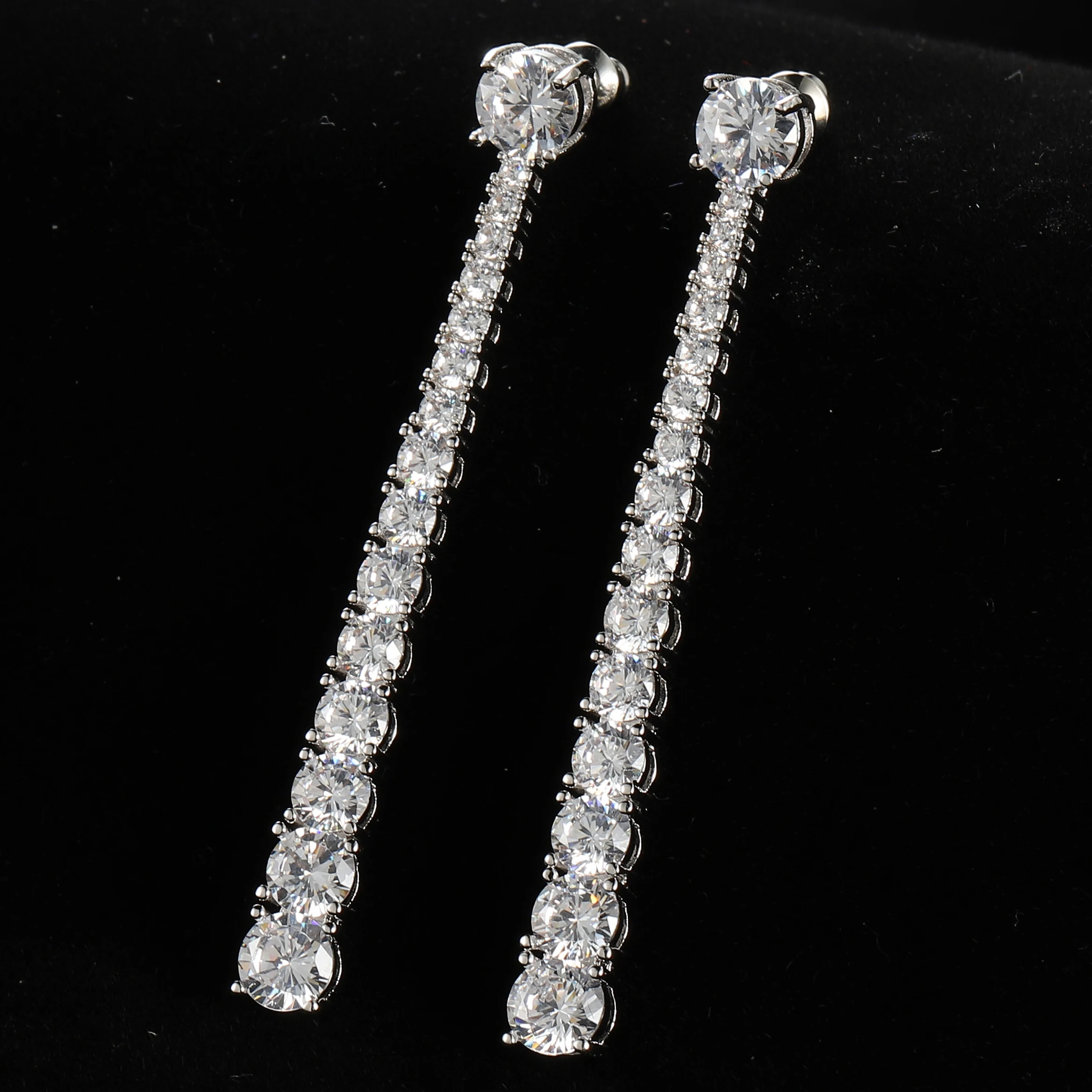 58MM Famous Design Tennie Drop earrings Full Mirco Paved Microl Zirconia Wedding Earring Fashion Jewelry E6863