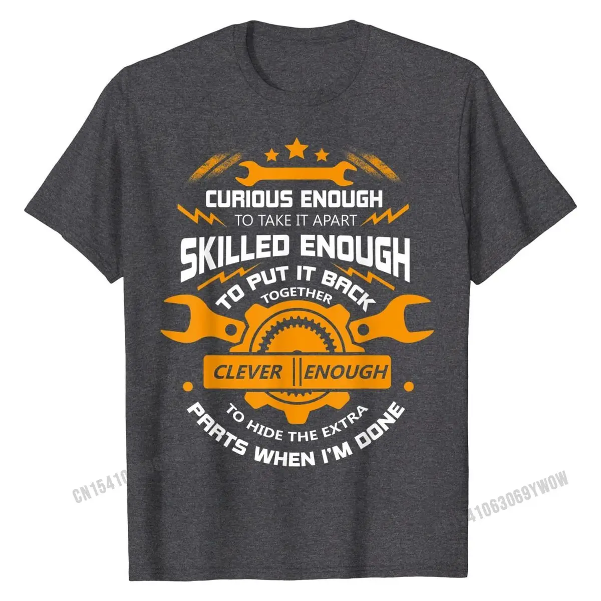 Curious Enough To Take It Apart T Shirt, Mechanic T Shirt Street Cotton Men Tops Shirts Summer Brand New T Shirt