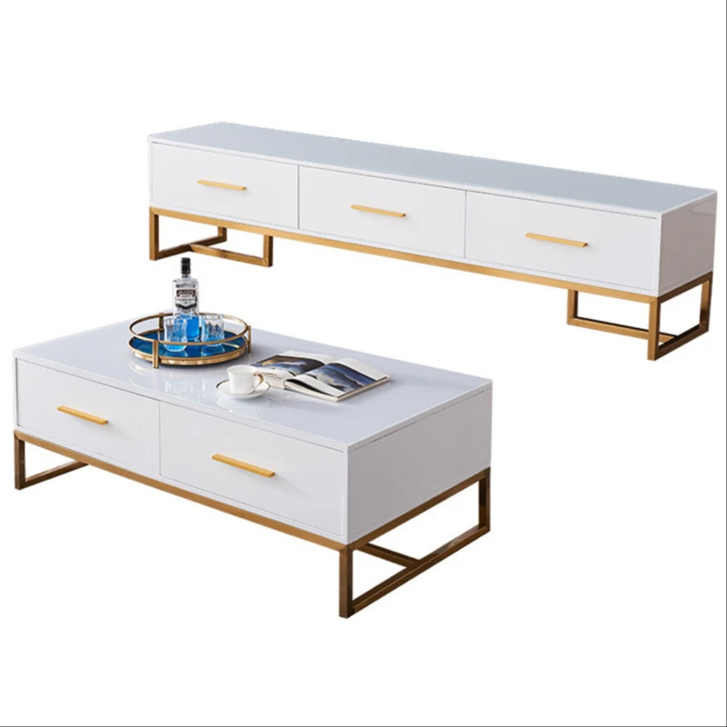 

Rock TV cabinet coffee table combination living room modern minimalist small-sized cabinet home coffee table