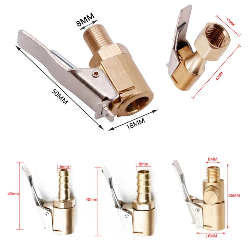 Pompka samochodowa gwint Adapter dyszy opony 8MM koła opony uchwyt pneumatyczny zawór pompka inflatora zacisk Adapter złącza