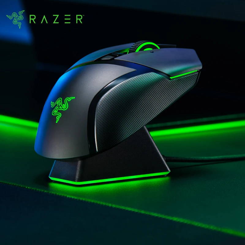 Razer мышь, зарядная док-станция Chroma: магнитная док-станция с функцией зарядки, хромированное освещение RGB-противоскользящая док-станция Gecko Feet