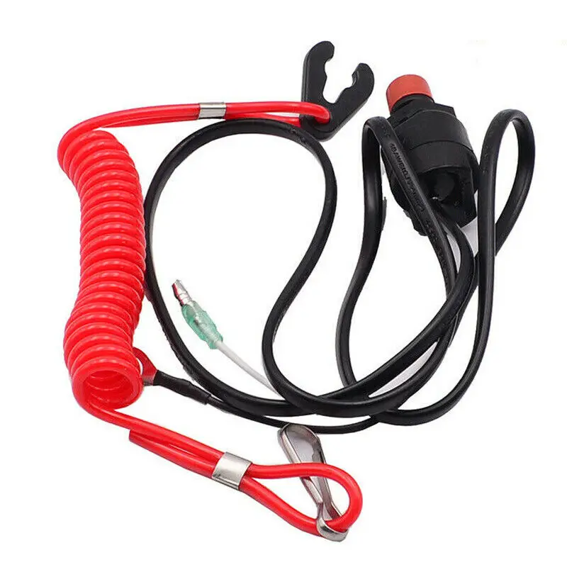 1PCS  66T-82575 6E9-82575-09 Kill Stop Switch Safety Lanyard for Yamaha Outboard Motor 15HP 25HP 30HP 40HP Motor