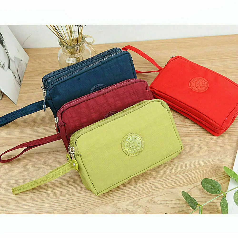 Cartera de lona de 9 colores para mujer, monedero largo, tarjetero para teléfono, bolso de mano de alta calidad, portatarjetas de identificación