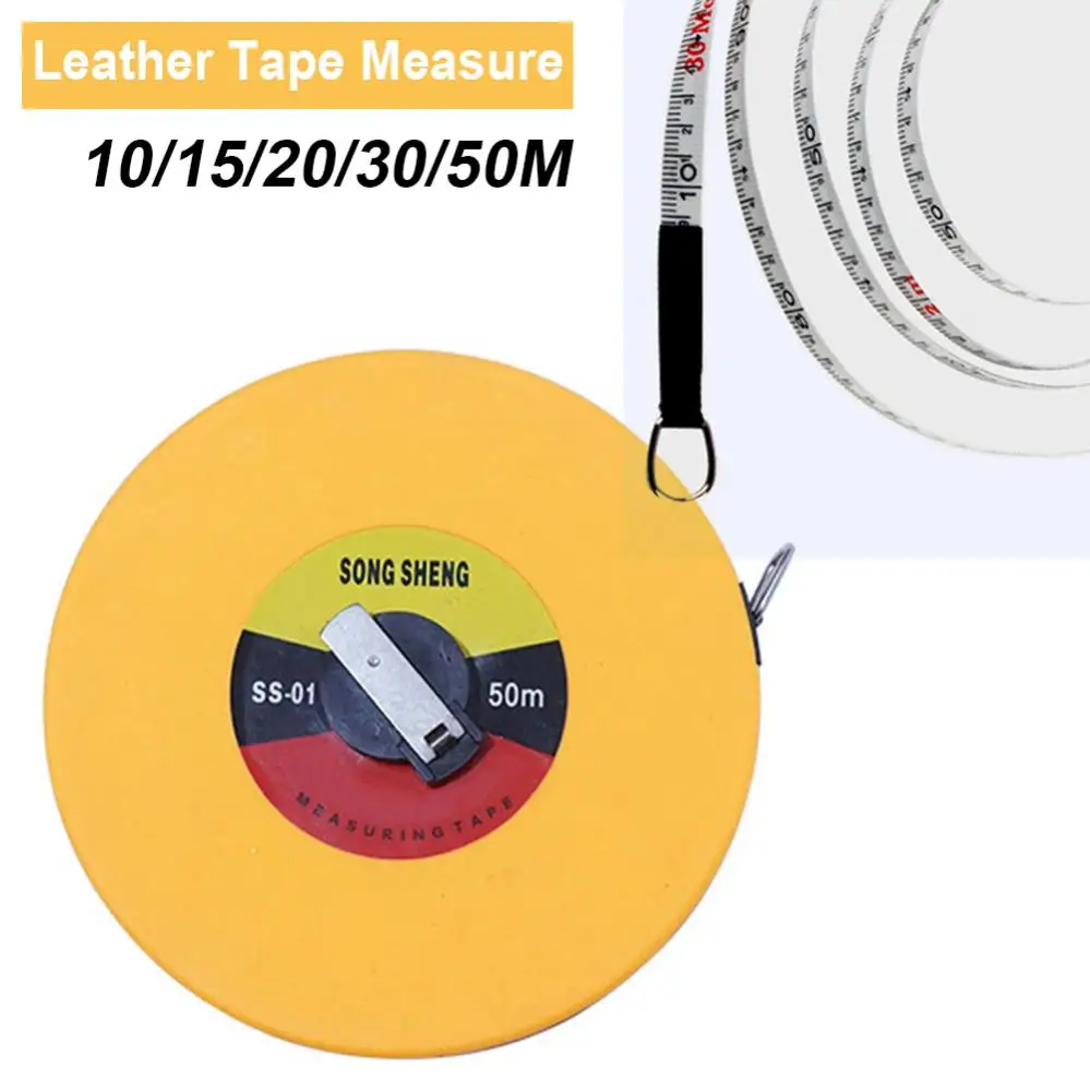 10/15/20/30/50M Tape Measure Circular Glass Fiber Leather Tape Measure Carpenter Metric Measuring Meter Tape Measure Tools