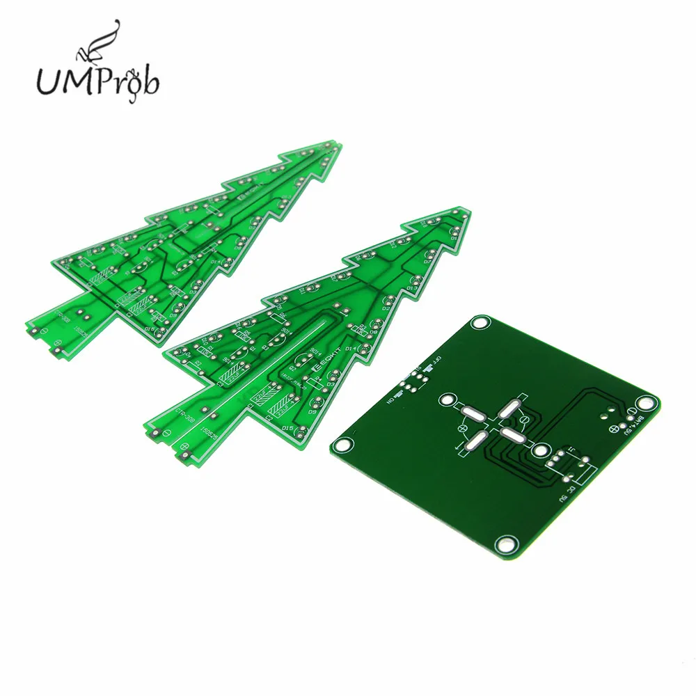 Three-Dimensional 3D Christmas Tree LED DIY Kit Red/Green/Yellow RGB LED Flash Circuit Kit Electronic Fun Suite