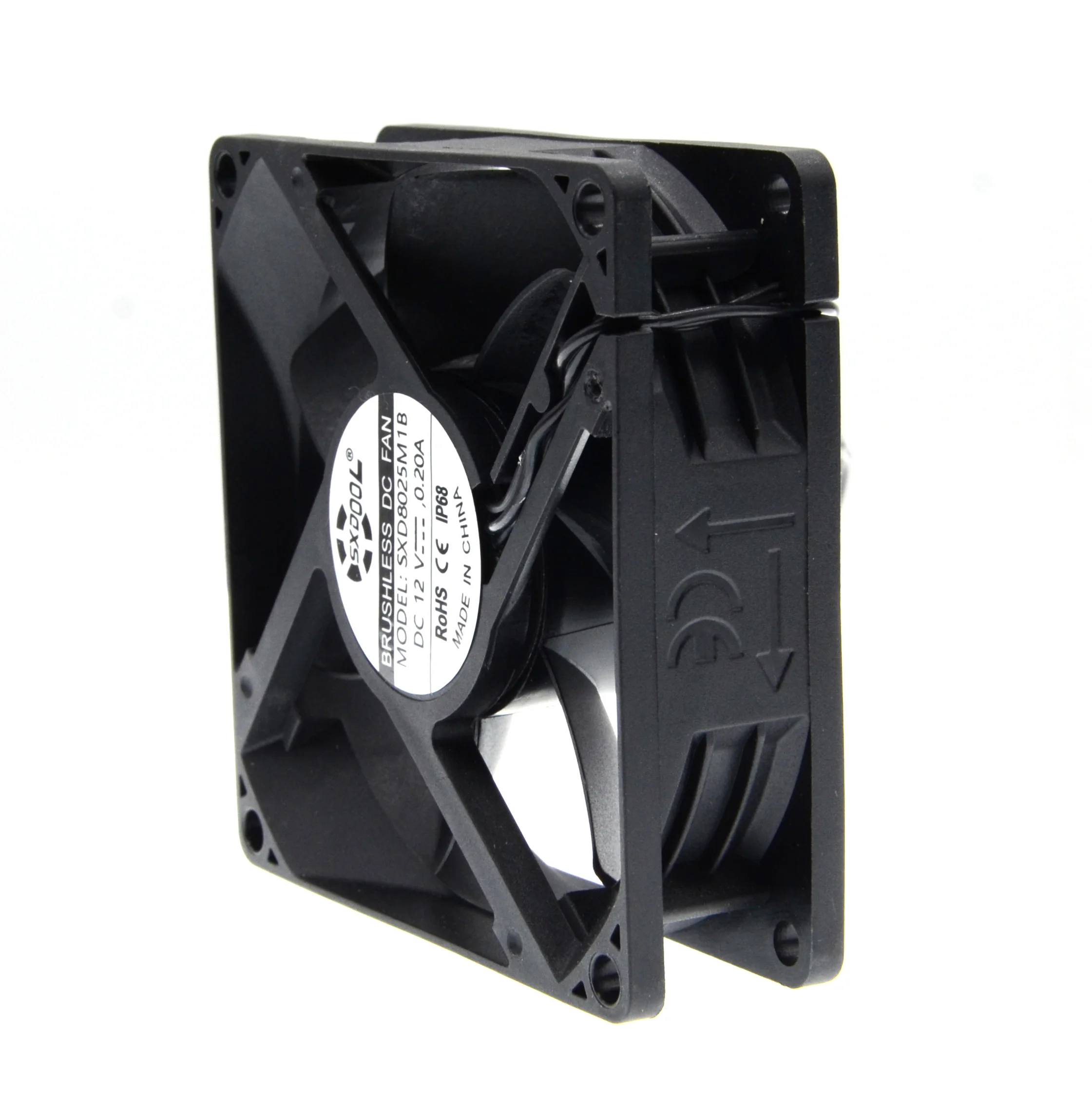 IP68 80mm 8cm Waterproof Dustproof DC 12V Cooling Fan 80X80X25mm Dual Ball Bearing 3-Pin PC Computer Chassis PSU