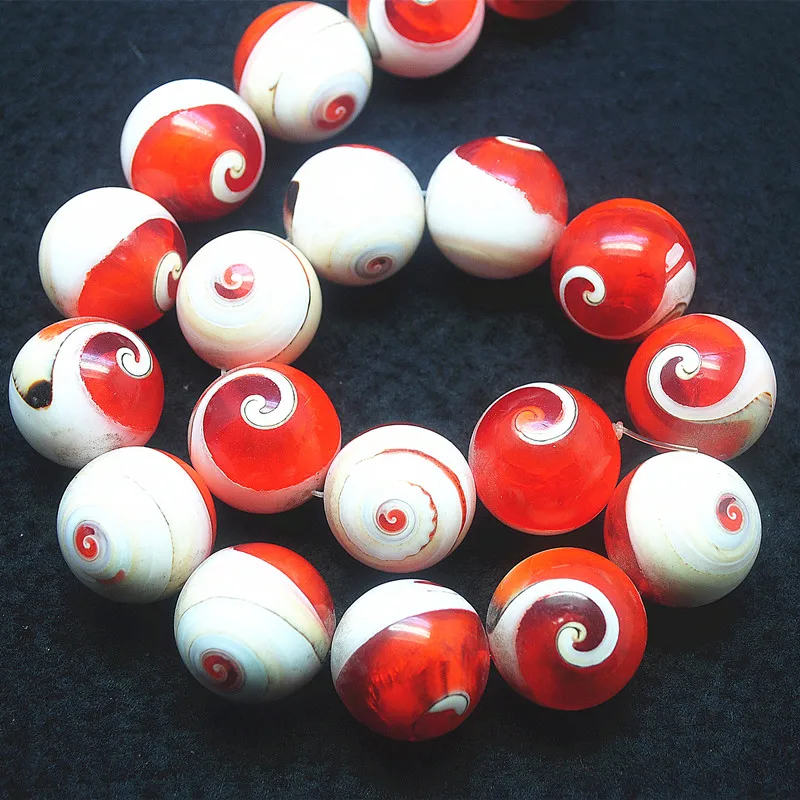 5PCS 22MM Red Shell Beads Round Shape Mother Of Pearl For Women Necklace DIY Making Accessories Top Selling Good For Your
