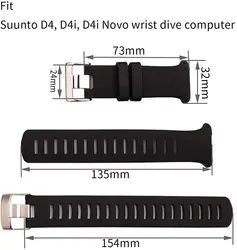 Watch accessories silicone strap men and women pin buckle for Suunto D4i D4 D4i Novo wrist outdoor sports diving rubber strap