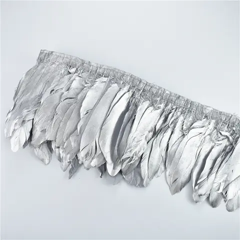 मीटर सोने चांदी हंस पंख टेप ट्रिम्स रिबन ड्रेस पंख फ्रिंज ट्रिम प्लम्स कपड़े शादी सुईवर्क सजावट 10 best sales गोल्डन गूज़ स्नीकर्स - №7