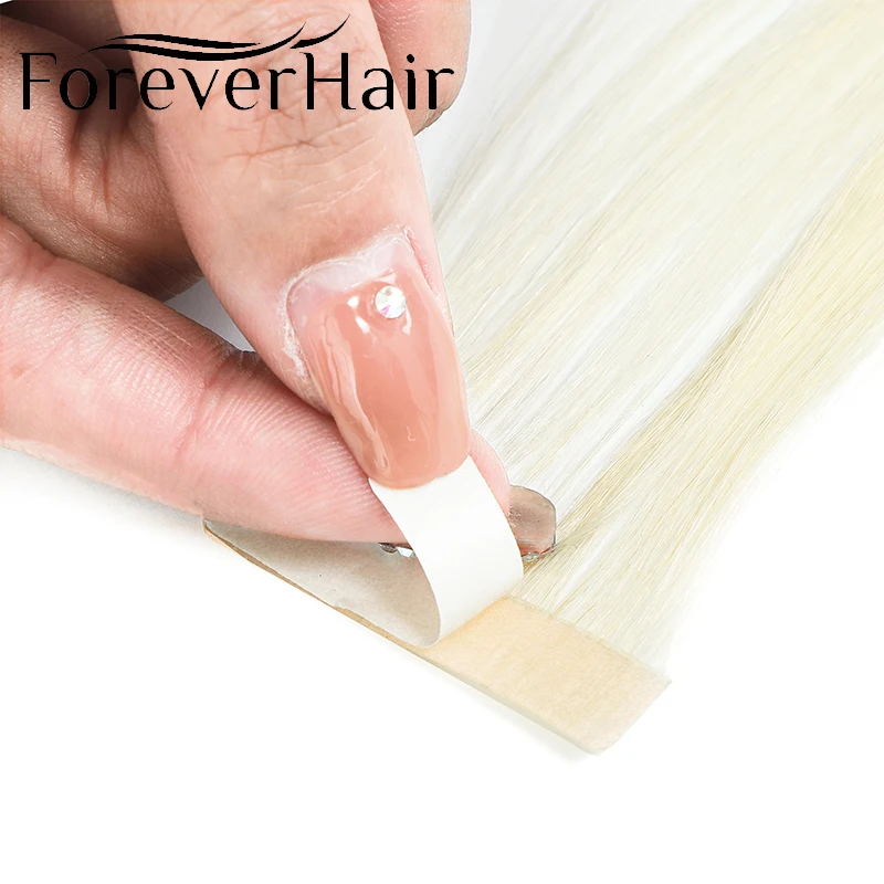 FOREVER HAIR – Extensions de cheveux 100% naturels Remy avec bande adhésive, trame de peau sans couture, 18 pouces, 5 pièces seulement, pour Salon européen