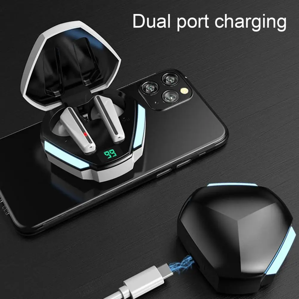 S02 Bluetooth-compatible Earphones Dual Port Charging In-ear Noise Reduction IPX5 Waterproof HiFi Stereo Gaming Sport Headphones