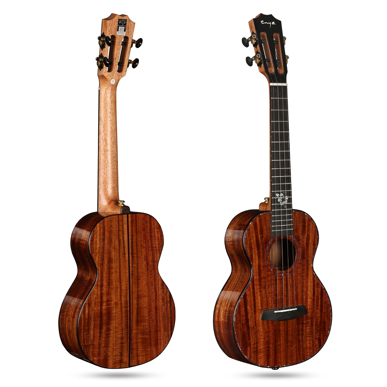 Enya Acacia Ukulele Concert Tenor K5 All Solid Gloss Hawaii for Professional Player with Pickup, Premium Gig Bag, Strap MINI UKU