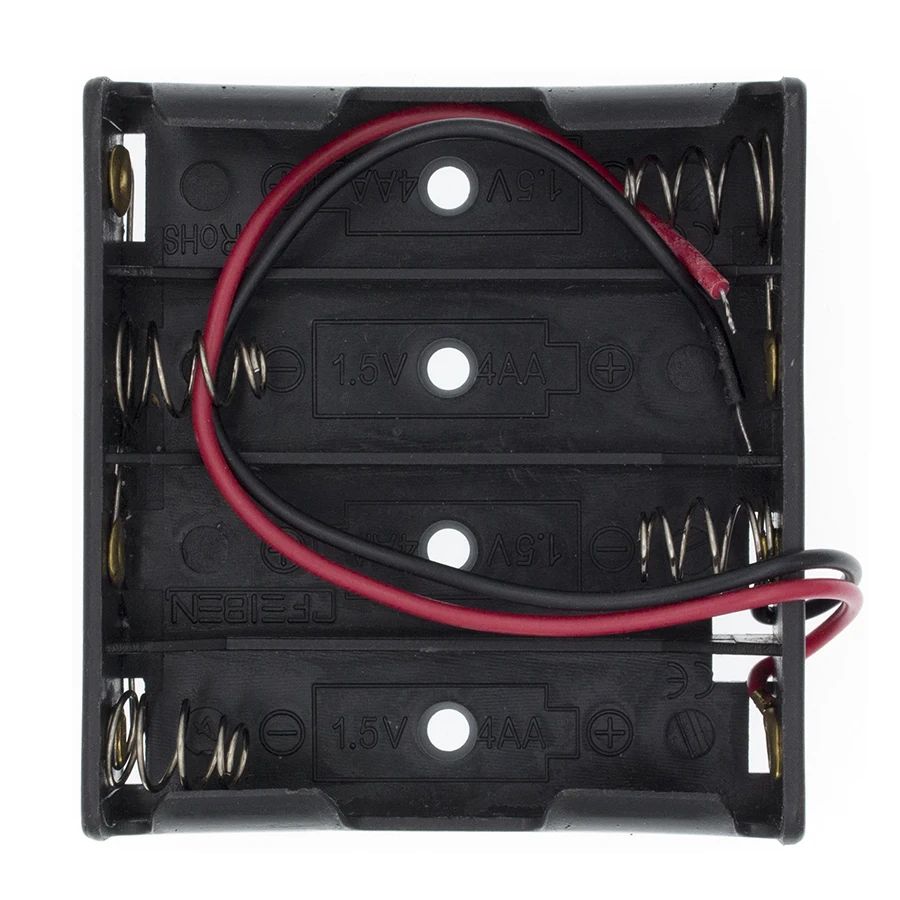 Plastic Standard Size AA/18650 Battery Holder Box Case Black With Wire Lead 3.7V/1.5V Clip