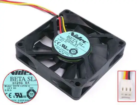 

Nidec D07R-12T12U A DC 12V 0.39A 70x70x15mm Server Cooling Fan