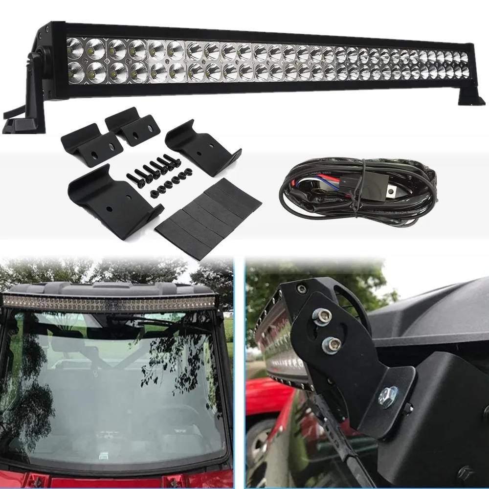 

ATV UTV Accessories 50 inch 288W Curved Led Light Bar With Upper Winshield Mouting Brackets For Polaris Ranger 500 570 900 1000