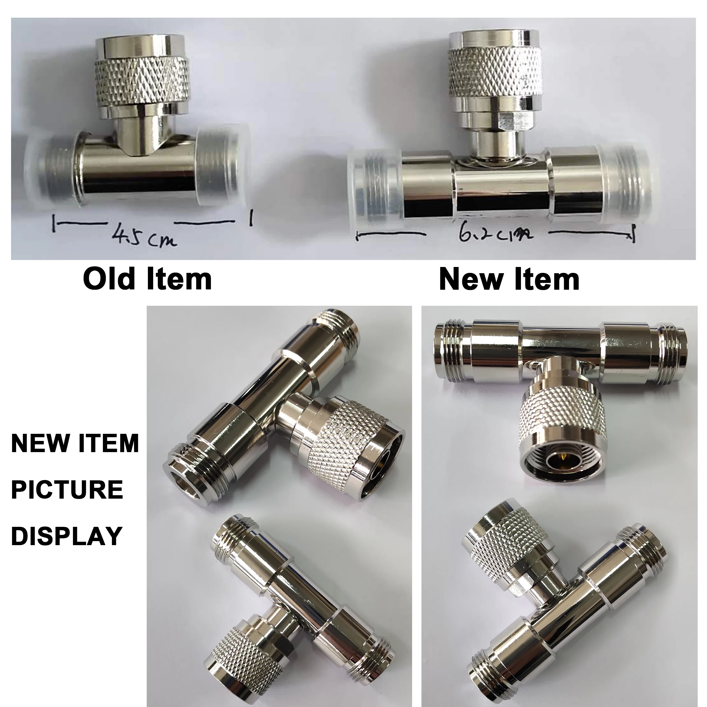 3 Way Connector N Male Jack to 2 N Female Triple T in RF Adapter for Antenna Mobile Repeater Booster Amplifier N Male Connector