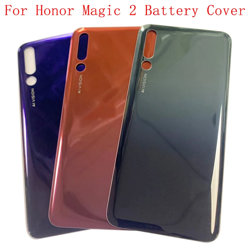 Back Cover Glass Panel Rear Door Housing Case For Honor Magic 2 Battery Cover with Camera Lens Frame Logo Repair Parts