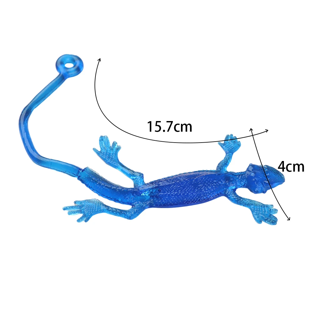 5Pcs Novelty Sticky Lizard Animals Retractable Viscous Rubber Lizard Children Funny Gadget Random Color