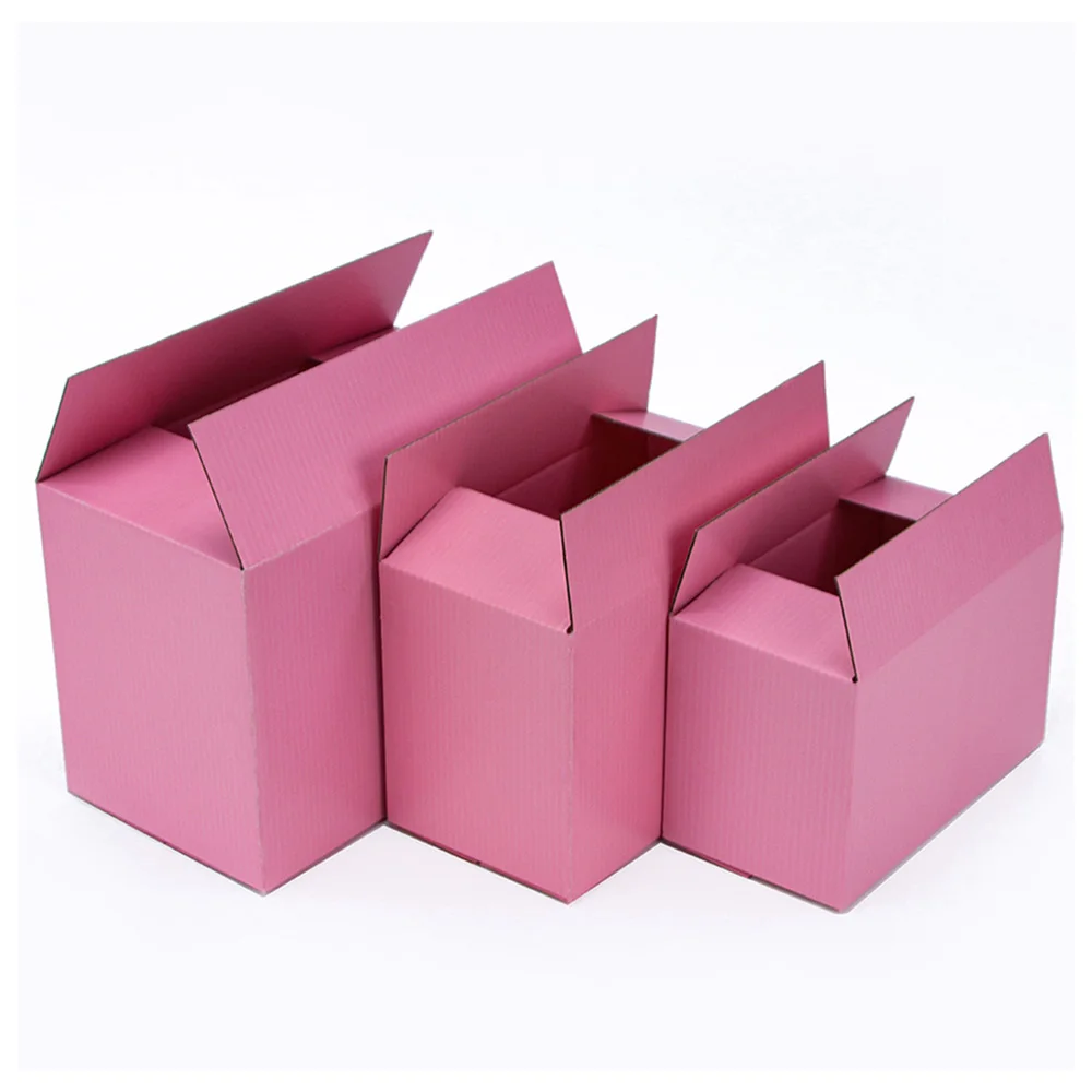 5pcs /10pcs /Pink carton storage gift corrugated paper packaging box trinkets Festival box