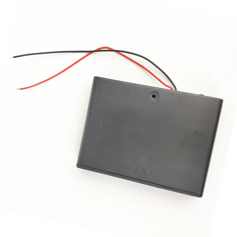 30pcs/lot 6 X 1.5V AA CELL Battery Holder Storage Box Case standard 9V AA 2A Batteries with ON/OFF Switch Wires Cover Container