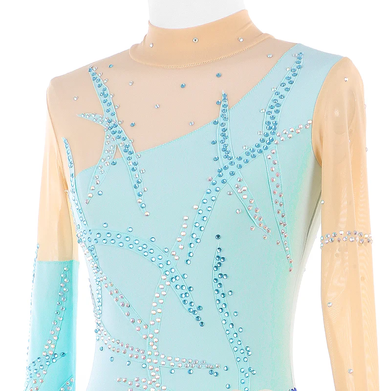 ZAGITOVA-Robe de Patinage Artistique pour Femme et Fille, Jupe en Maille, Costume de Compétition AqCompetition