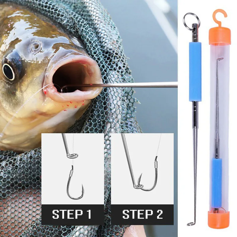 FLYSAND Stainless Steel Easy Fish Hook Remover Safety Fishing Hook Extractor Detacher Rapid Decoupling Device Fishing Tools