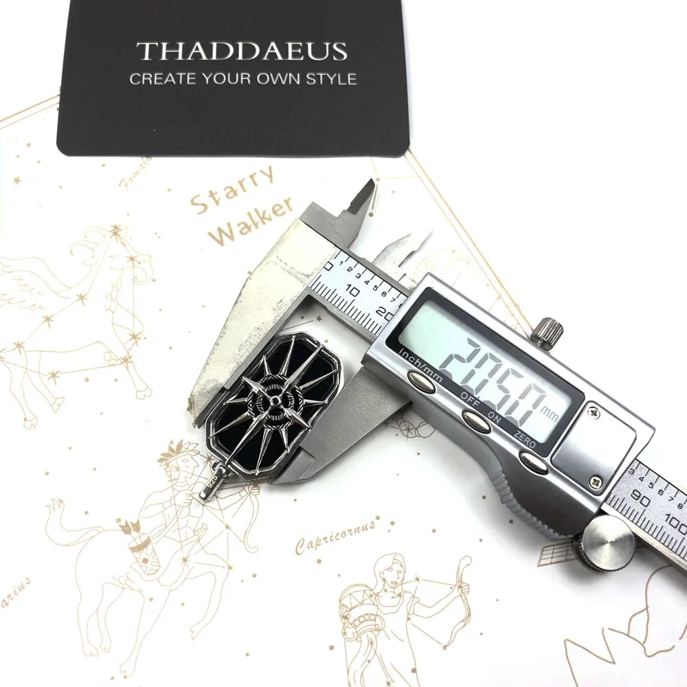 Anhänger Kompass Stern Schwarz Winter Neu Edlen Schmuck Europa Stil 925 Sterling Silber Erkennungsmarke Geschenk Für Frauen Männer – Detail 3
