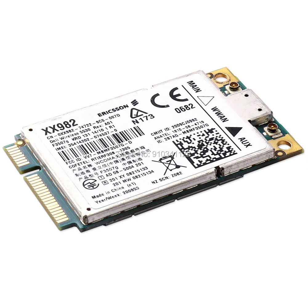 

Unlocked DW5530 Wireless Mobile Broadand Modul F3507G Mini PCL-E HSDPA WCDMA GSM +GPS 3G WWAN Card for Dell 12 10 E4200 M2400