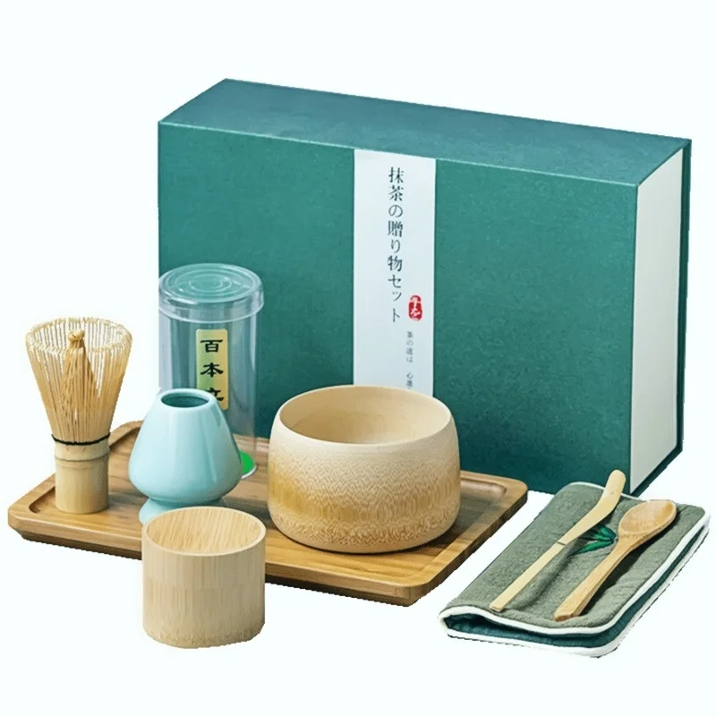 3-8pcs/set traditional matcha giftset bamboo matcha whisk scoop ceremic Matcha Bowl Whisk Holder japanese tea sets