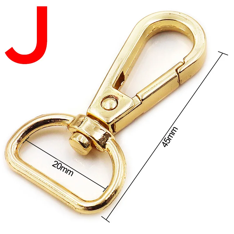 6PS Golden Metal Bag Strap Buckles Lobster Clasp Collar Carabiner Snap Hook Handbag DIY KeyChain Bag Part Accessories Snap Hooks