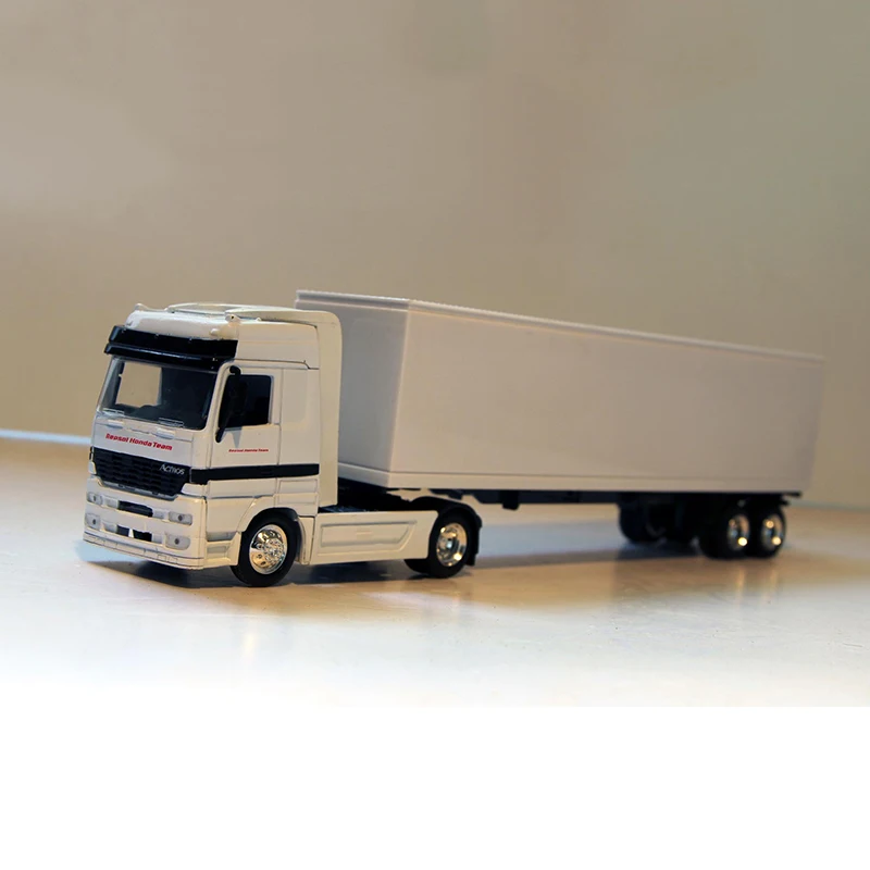 No Box 37CM 1/43 Diecast Heavy Alloy Container truck Transport vehicle Model Simulation Metal Trailer Kids Collection Toys