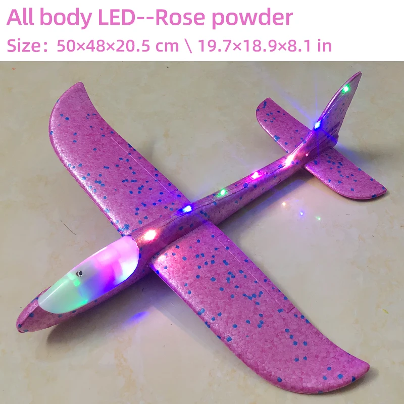 50CM Big Flash Glider Foam Plane Hand Throw Light Inertial AirPlane EPP Outdoor Launch Fun of Kids Toys for Children Boys Gift