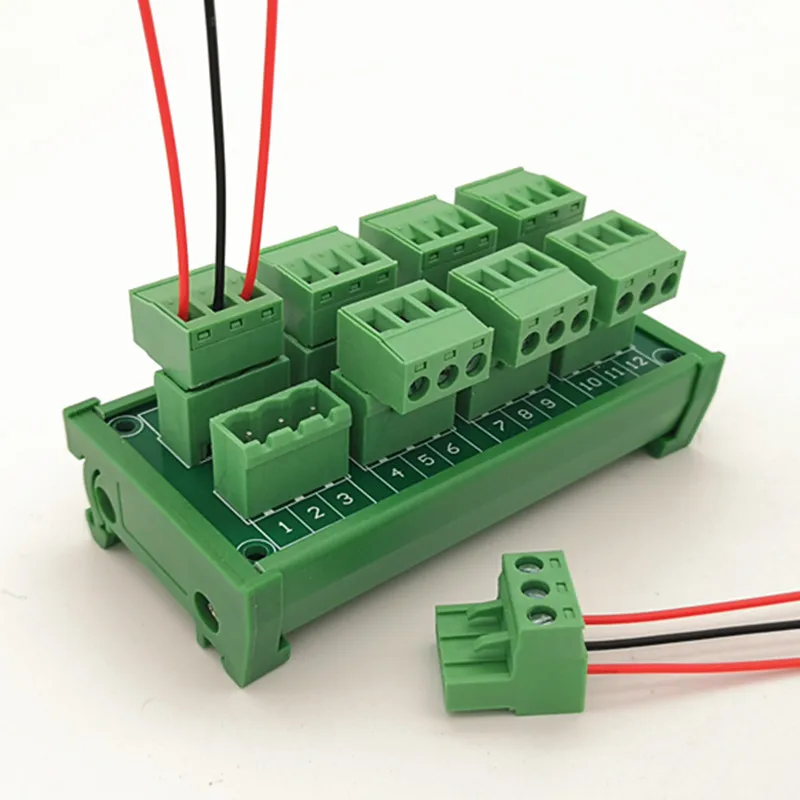 

DIN Rail Mount 15A/300V 4x3Position Screw Terminal Block Distribution Module connector.