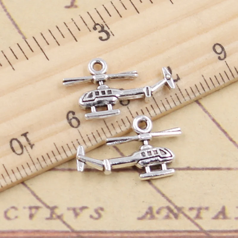20pcs Charms Plane Airplane Helicopter 12x18mm Tibetan Silver Color Pendants Antique Jewelry Making DIY Handmade Craft