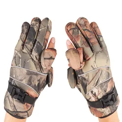 Winter Windproof Velour Gloves Thick Cutton Three Finger Cutting Outdoor Sports photography Fishing Hunting Hiking Skiing