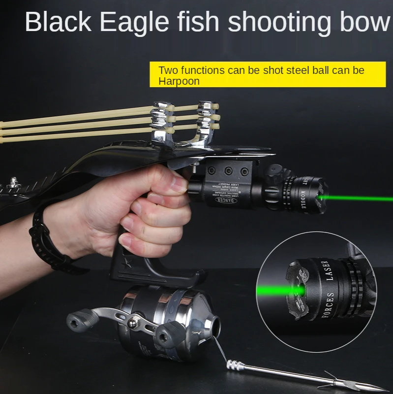 Black hawk fish slingshot green laser sight infrared set fish dart fishing wheel Osprey archery