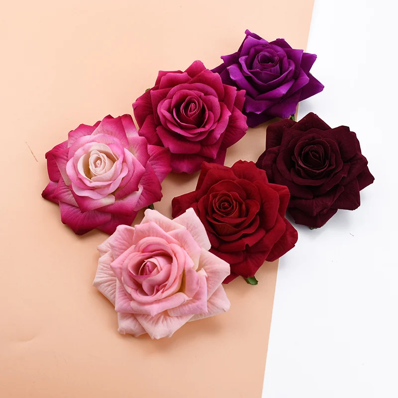 10 Stück 10 cm Rosen Kopf Hochzeit dekorative Pflanzen Wand Diy Weihnachtsdekorationen für Zuhause Braut Brosche künstliche Blumen günstig – Detail 3