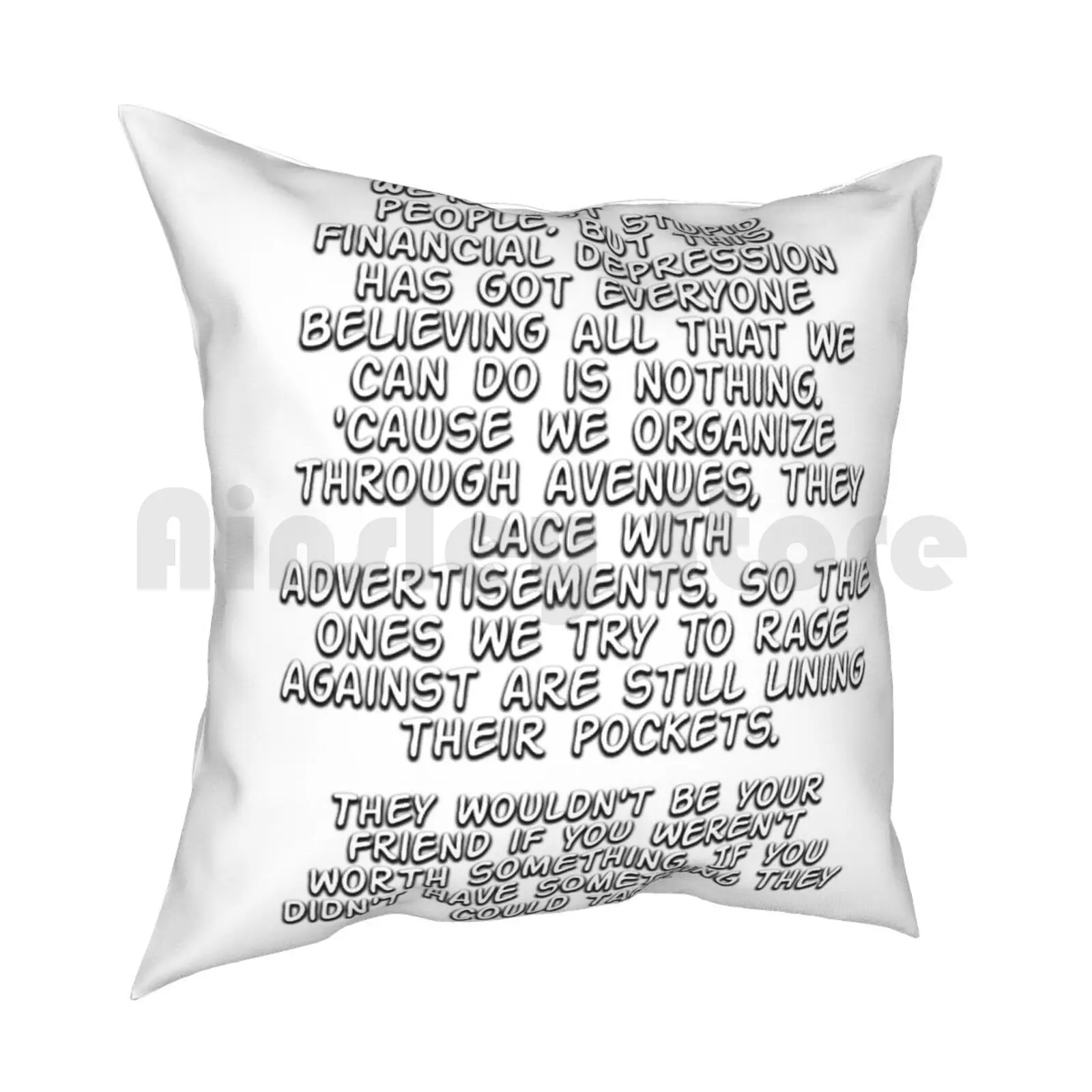 Jeff Rosenstock-Festival Song Quote Pillow Case Printed Home Soft DIY Pillow cover Music Punk Jeff Rosenstock Worry