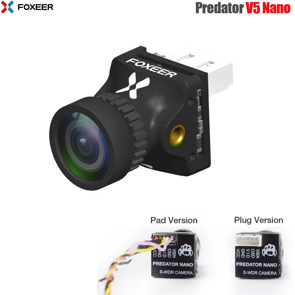 

Foxeer V5 Nano Predator full Case Racing FPV 1000TVL Camera Switchable Super WDR OSD 4ms Latency Upgraded RC for FPV Drone