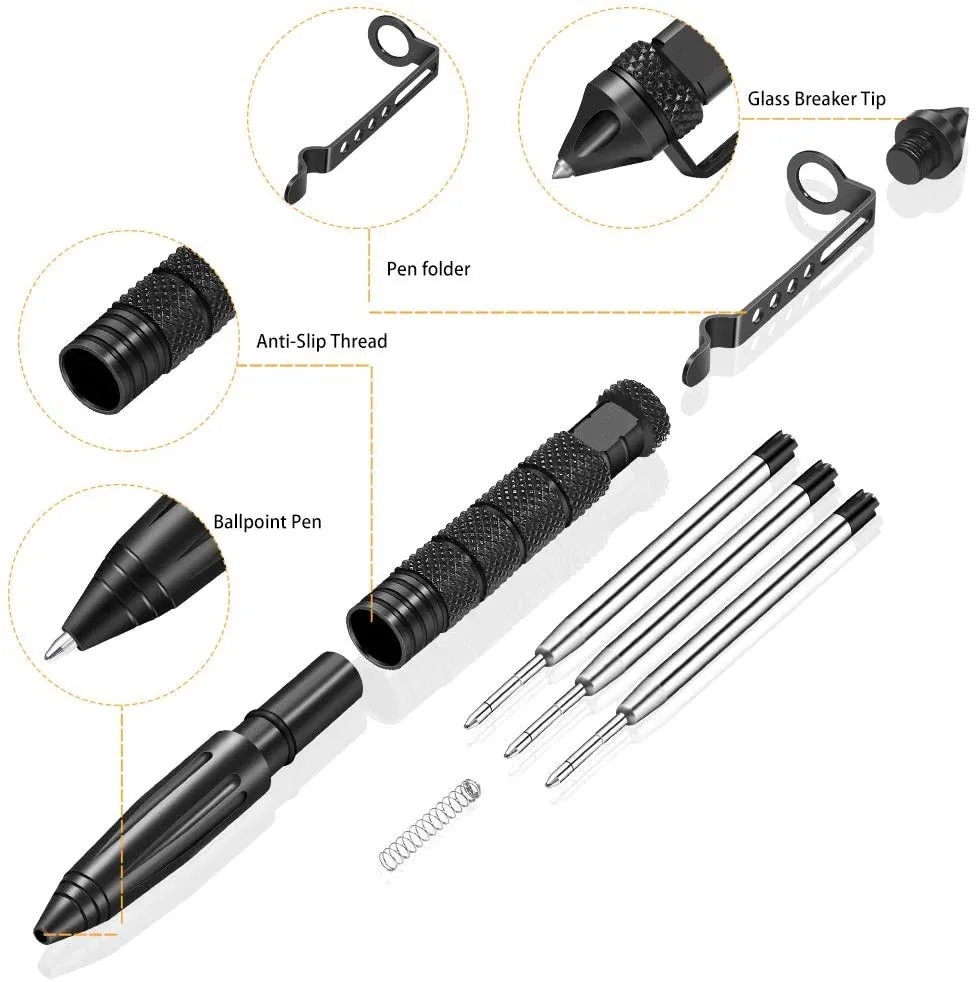 Tactical Pen Self-Defence Personal Safety Protection Weapons Emergency Glass Breakon Survival Tool Anti skid