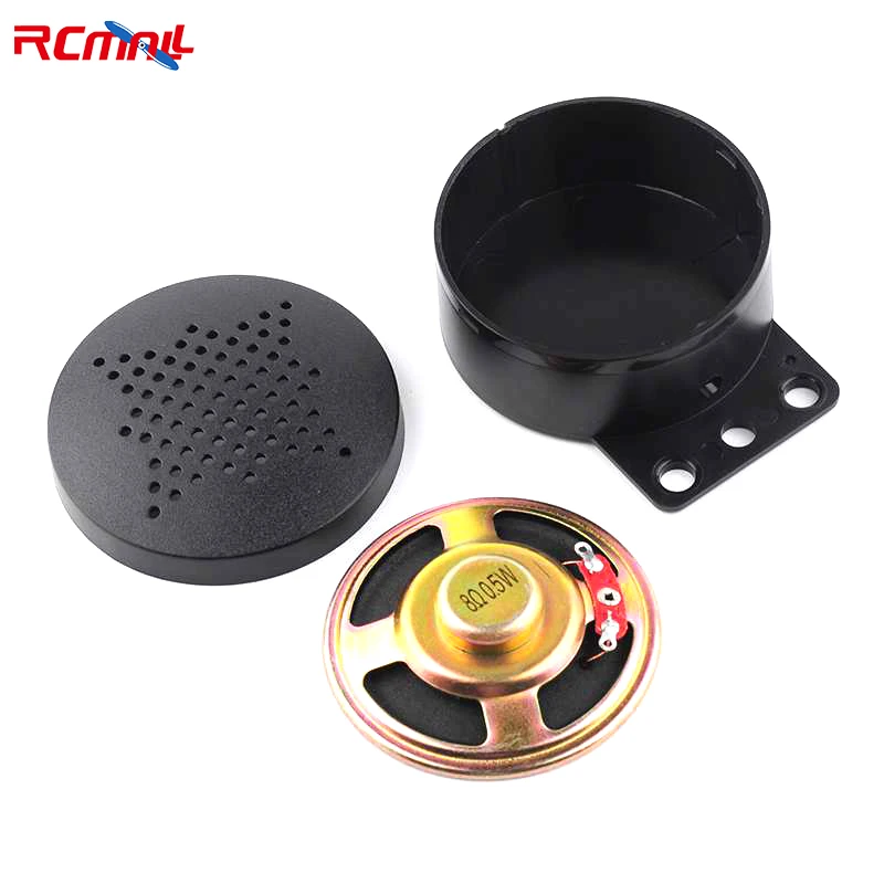 RCmall 10Pcs 8Ω 0.5W Speaker with 57mm Shell Cover For Audio Module Recorder,Small Horn Doorbell Speaker