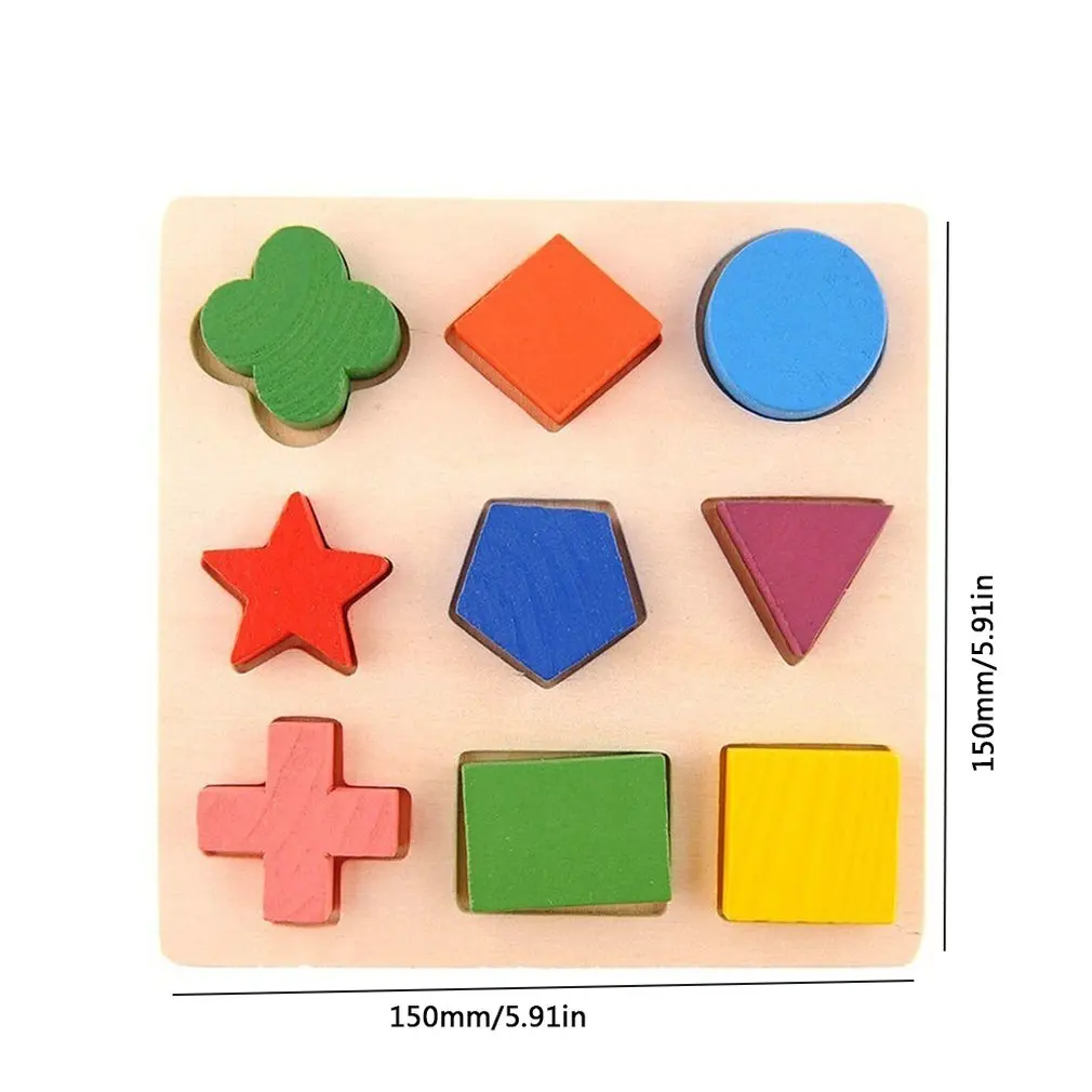 Wooden Geometric Shapes Montessori Puzzle Kids Cognitive Toy Early Preschool Learning Educational Toy For Baby Toddler Children