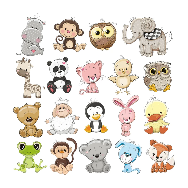 

monkey Elephant Stickers DIY Animal Heat Transfer Patches Easy To Use Washable Patches Bear Monkey Stickers For Kids Clothes Pat