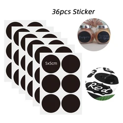36pcs Removable Spice Sticker Jar Stickers Label Sticker Kitchen Storage Bottles Jars Jam Organizer Blackboard Spice Labels Tags