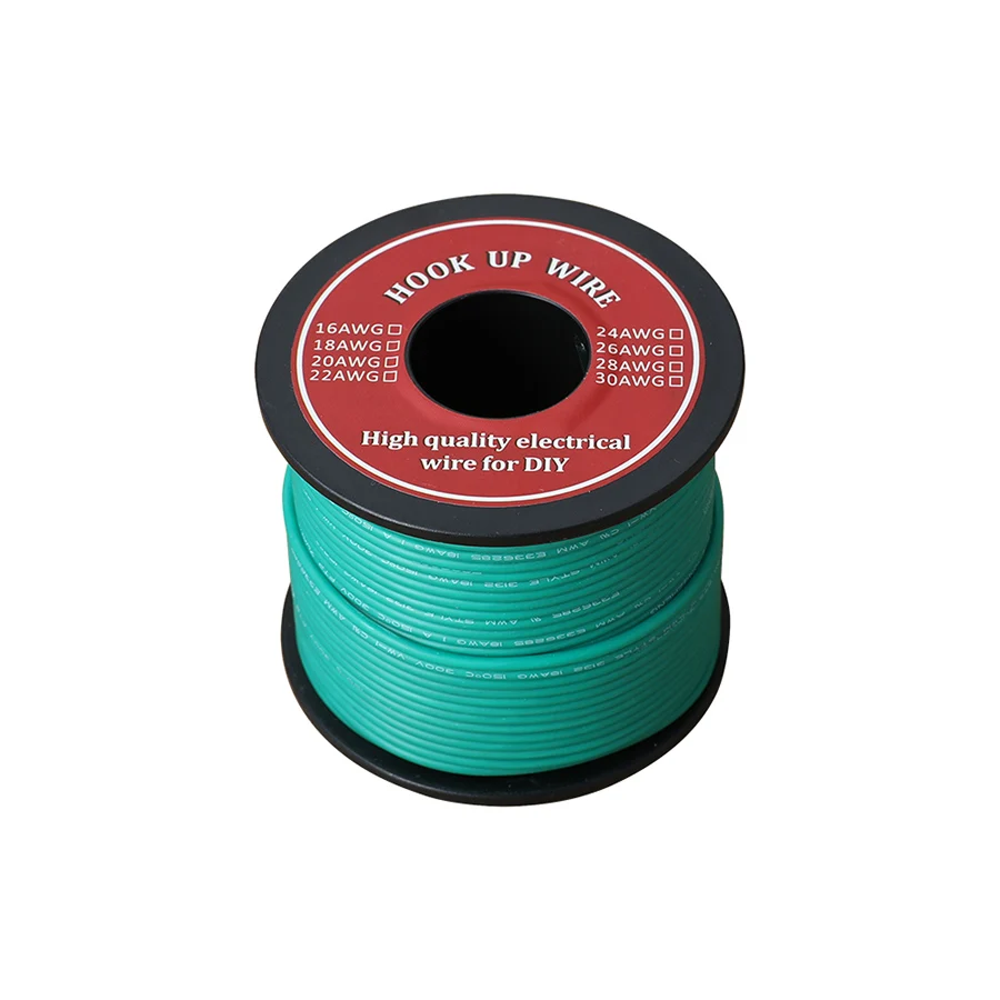 Filo elettrico UL3132 24AWG 50 ~ 100m isolante in Silicone morbido filo di aggancio intrecciato rame stagnato 300V 6 colori per lampada giocattoli