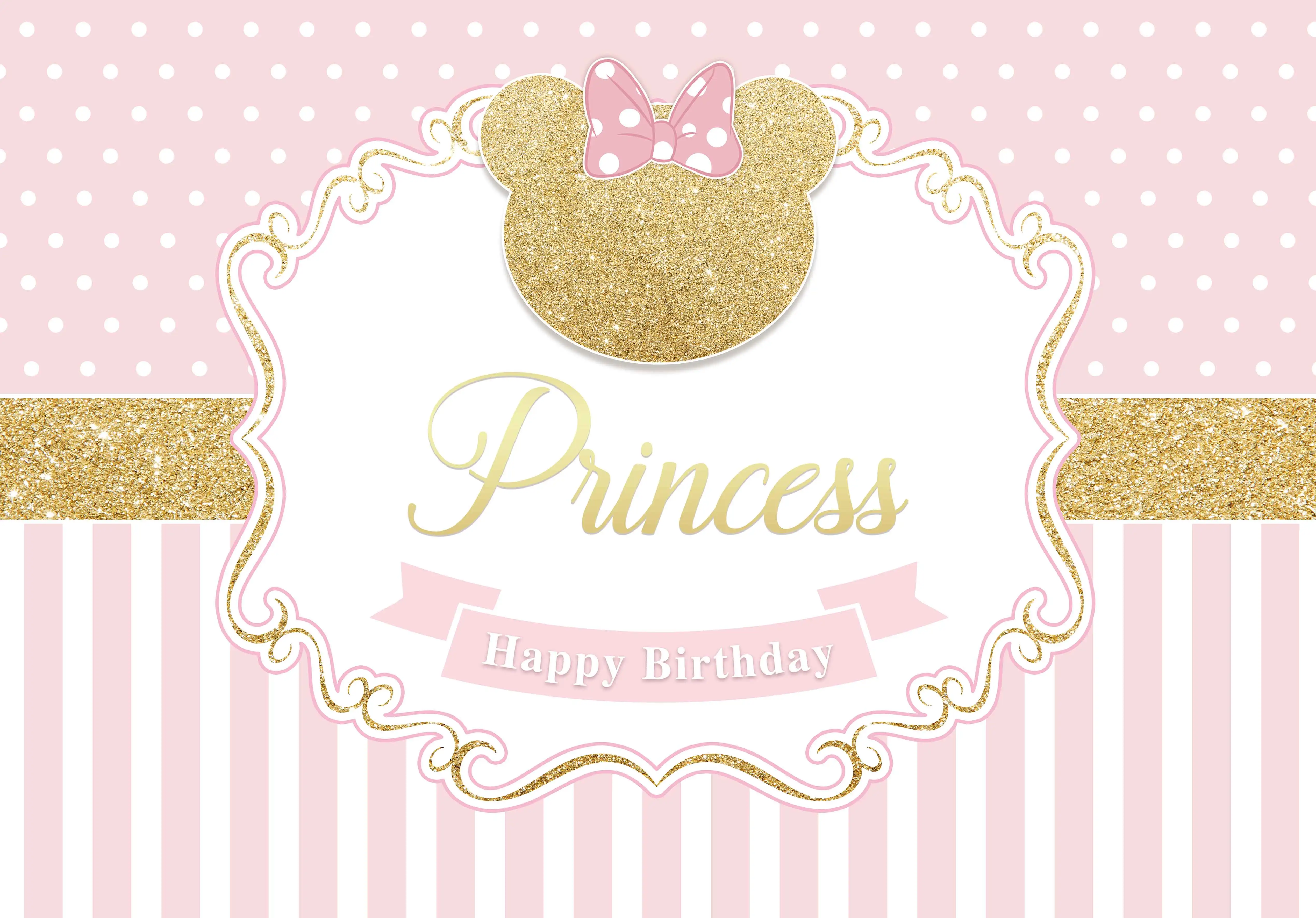 Allenjoy-誕生日,出生前のパーティー,子供と新生児のためのピンクの漫画の背景