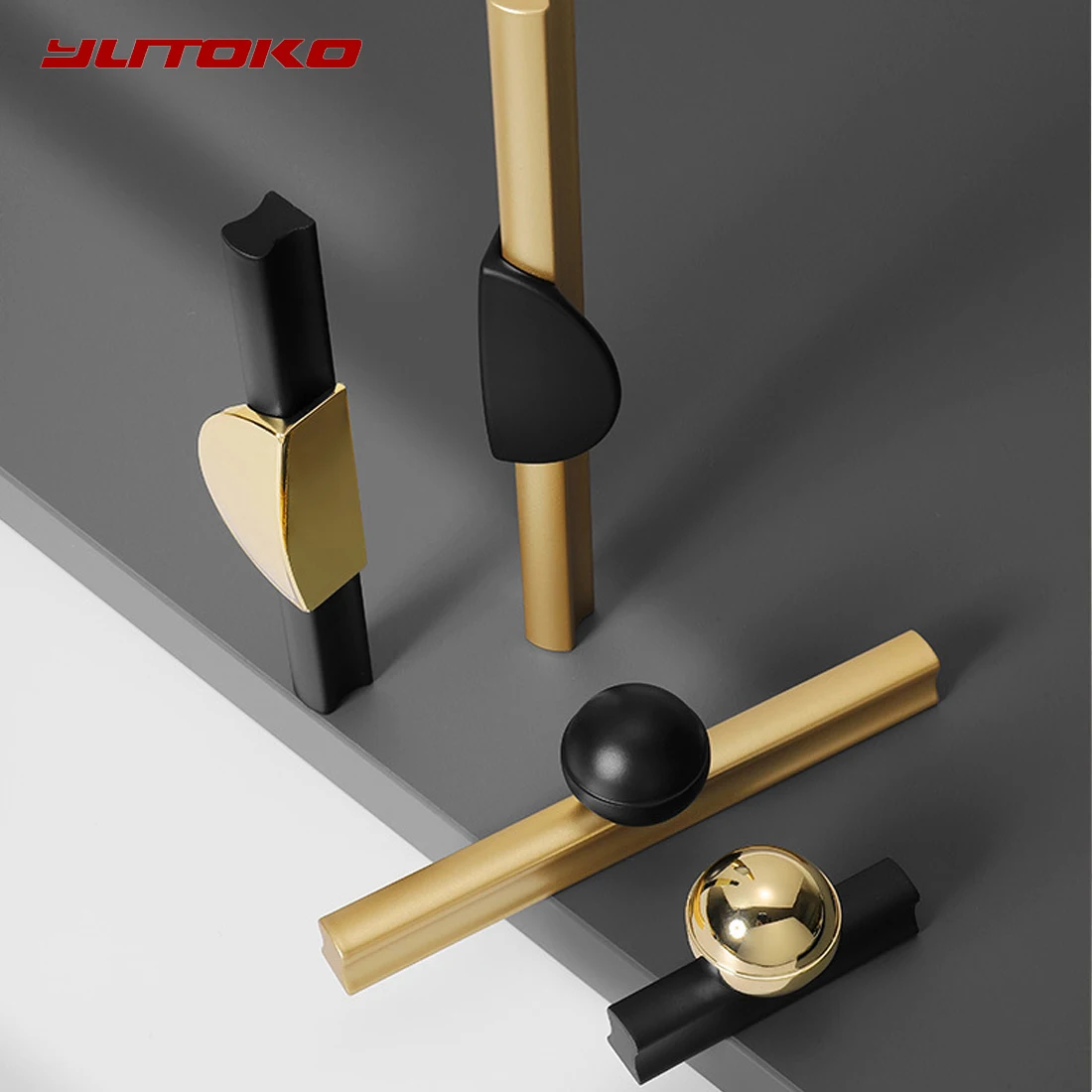 YUTOKO-Aluminum Alloy Longo Móveis Handle, Cabinet Kitchen Handles, Armário Porta Puxa, Preto Gaveta Puxadores, Hardware Ouro, 1000 milímetros