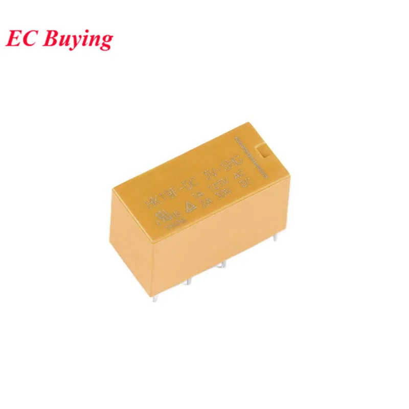 5Pcs/1pc HK19F Mini Power Relay DC3V-SHG DC5V-SHG DC9V-SHG DC12V-SHG DC24V-SHG DC 3V 5V 9V 12V 24V 2A 8Pin 2NO 2NC DPDT Rele